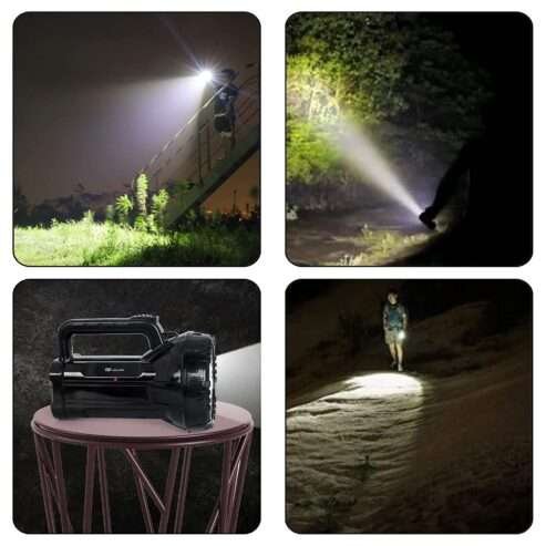 Rechargeable Bright LED Flashlight Torch 75W High Powered Searchlight Built-In Battery