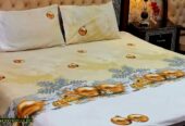 3 pcs printed cotton double bedsheet