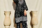 2 Pcs Women Arabic Lawn Chunri Stitched Suit