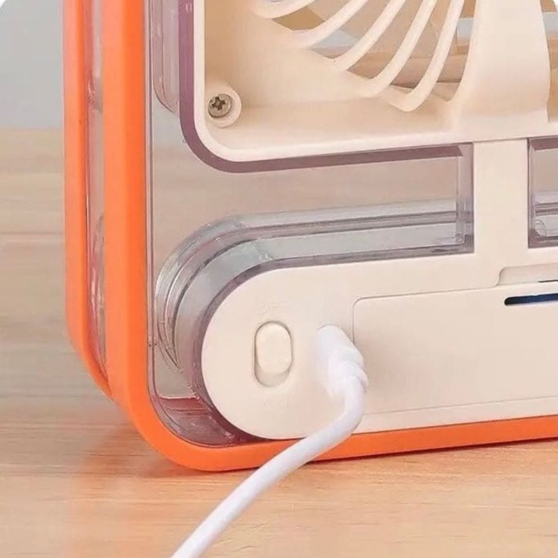 Portable USB Air Cooler Fan – 3-Speed, Rechargeable