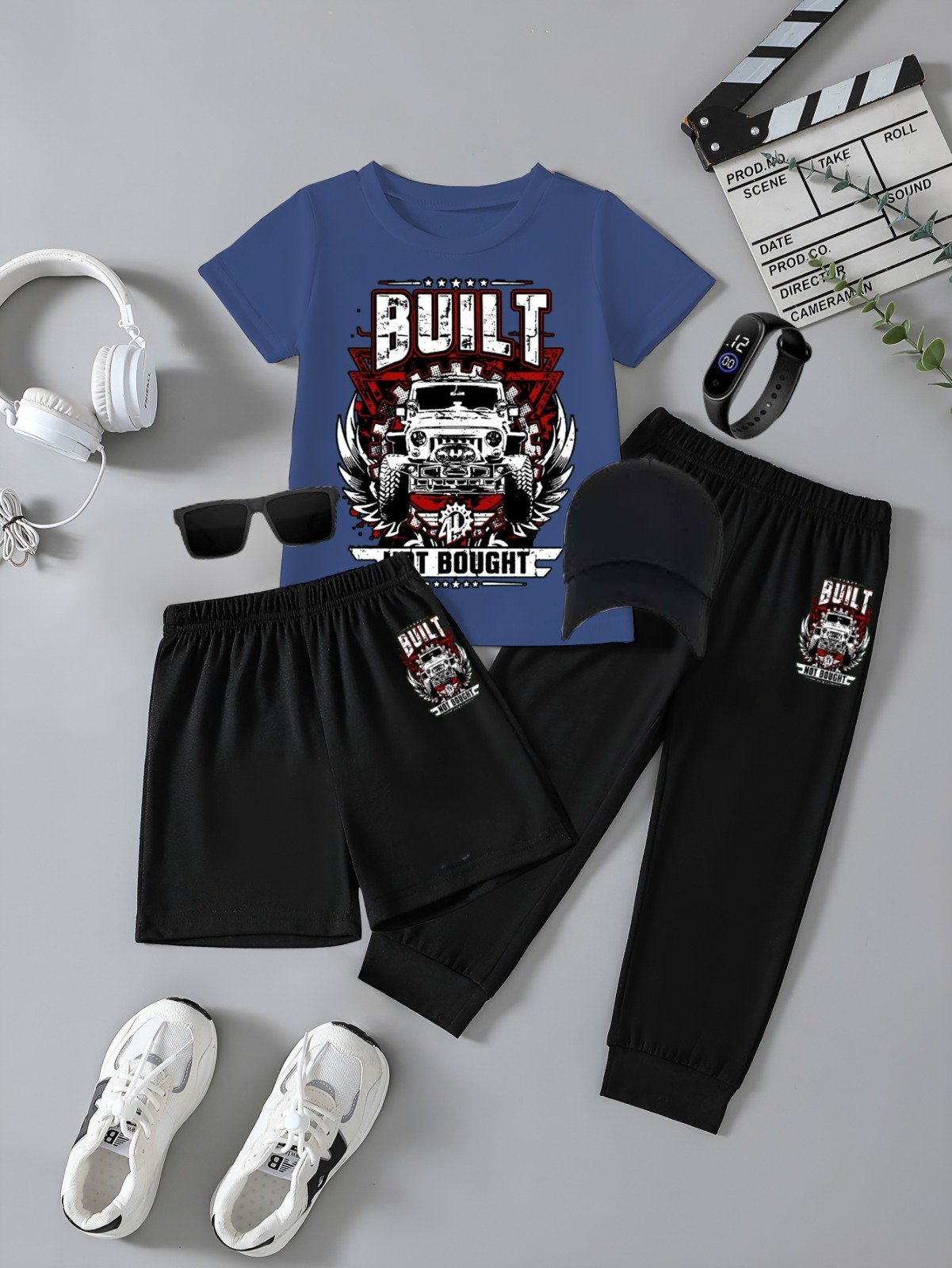 *Pack of 6* (T-Shirt + Trouser +Short Digital Watch + Sungl